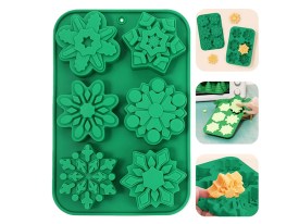 Molde silicona 6 copos de nieve